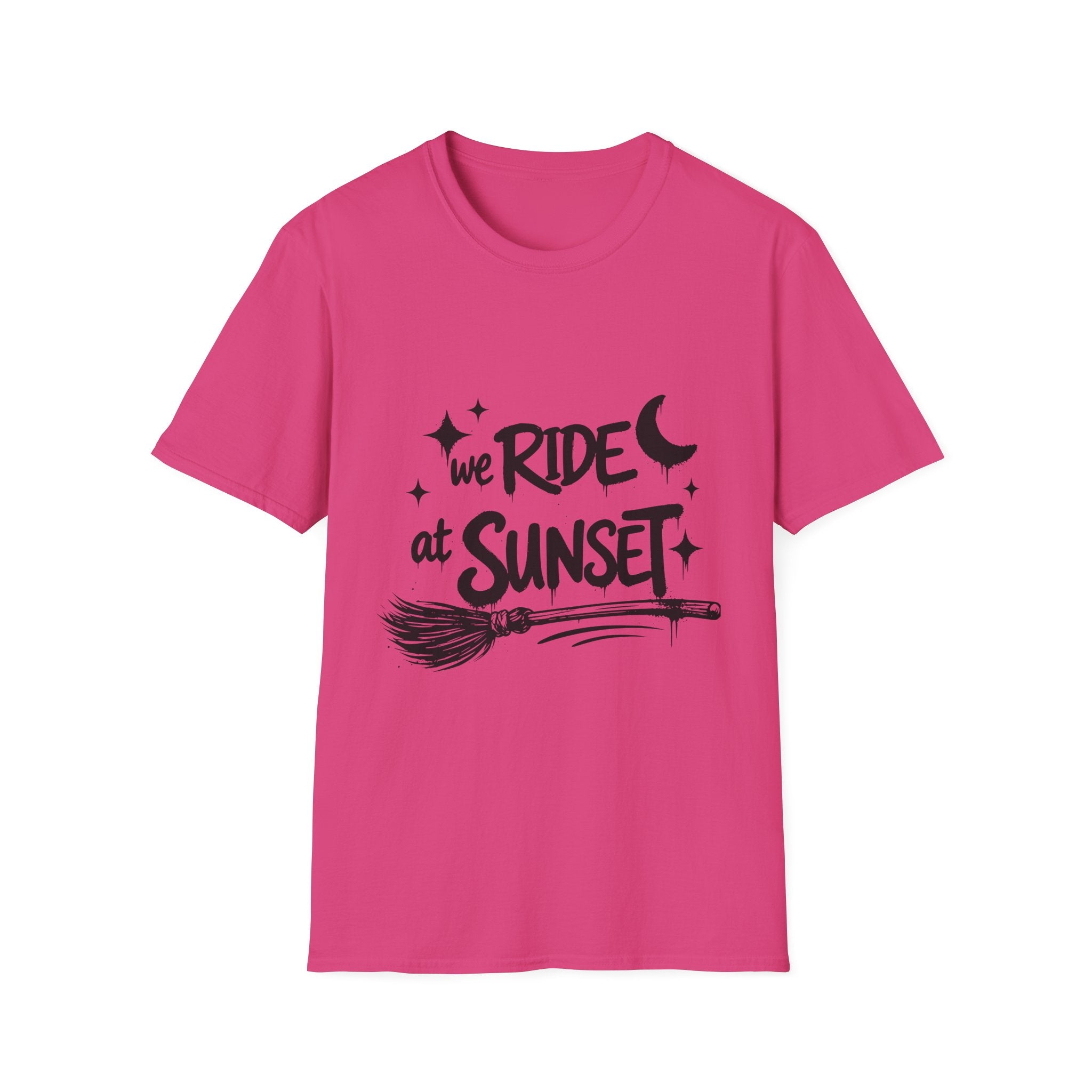 We Ride at Sunset T-Shirt | Retro Adventure Graphic Tee | Moon and Stars Shirt | Sunset Lover Gift | Unisex Casual Tee
