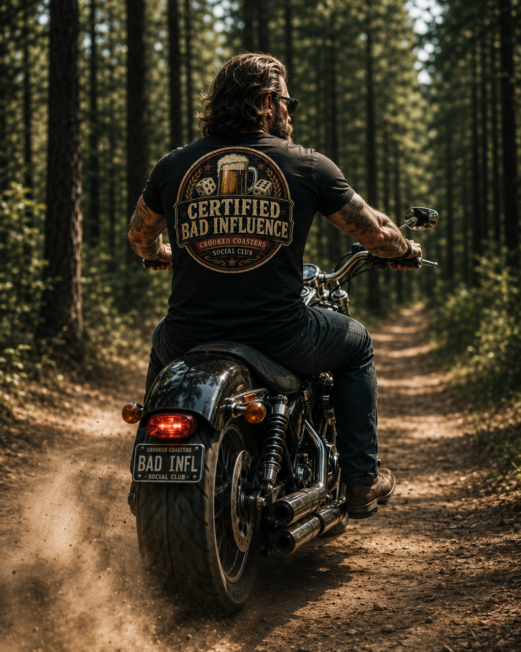 Certified Bad Influence T-Shirt | Funny Beer Lover Shirt | Brewery Graphic Tee | Crooked Coasters Social Club | Pub & Game Night Gift