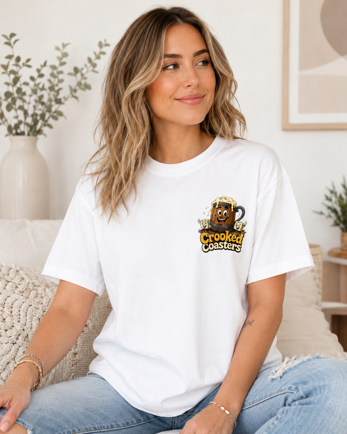 Funny Beer Lover Shirt | Crooked Coasters Drinking Society Tee | Brewery Graphic T-Shirt | Tavern Game Night Gift