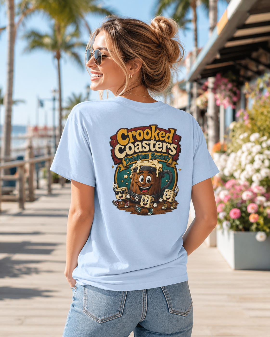 Funny Beer Lover Shirt | Crooked Coasters Drinking Society Tee | Brewery Graphic T-Shirt | Tavern Game Night Gift