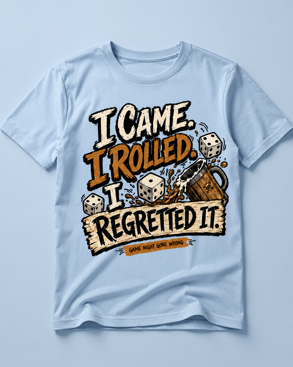 I Came I Rolled I Regretted It Shirt | Funny Game Night T-Shirt | Dice Lover Gift | Board Game Graphic Tee | Gamer Shirt