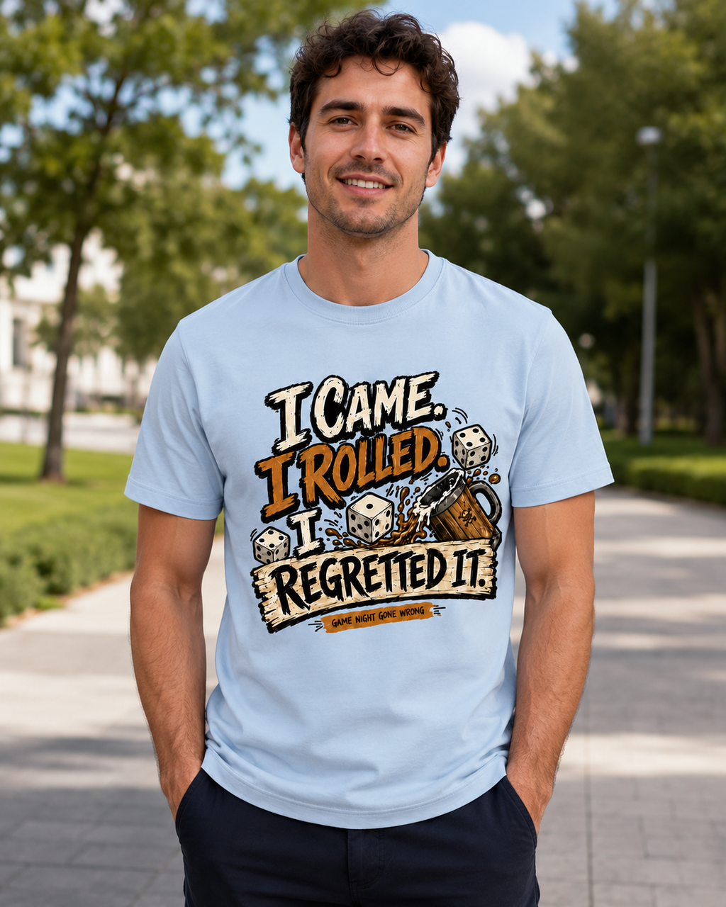 I Came I Rolled I Regretted It Shirt | Funny Game Night T-Shirt | Dice Lover Gift | Board Game Graphic Tee | Gamer Shirt