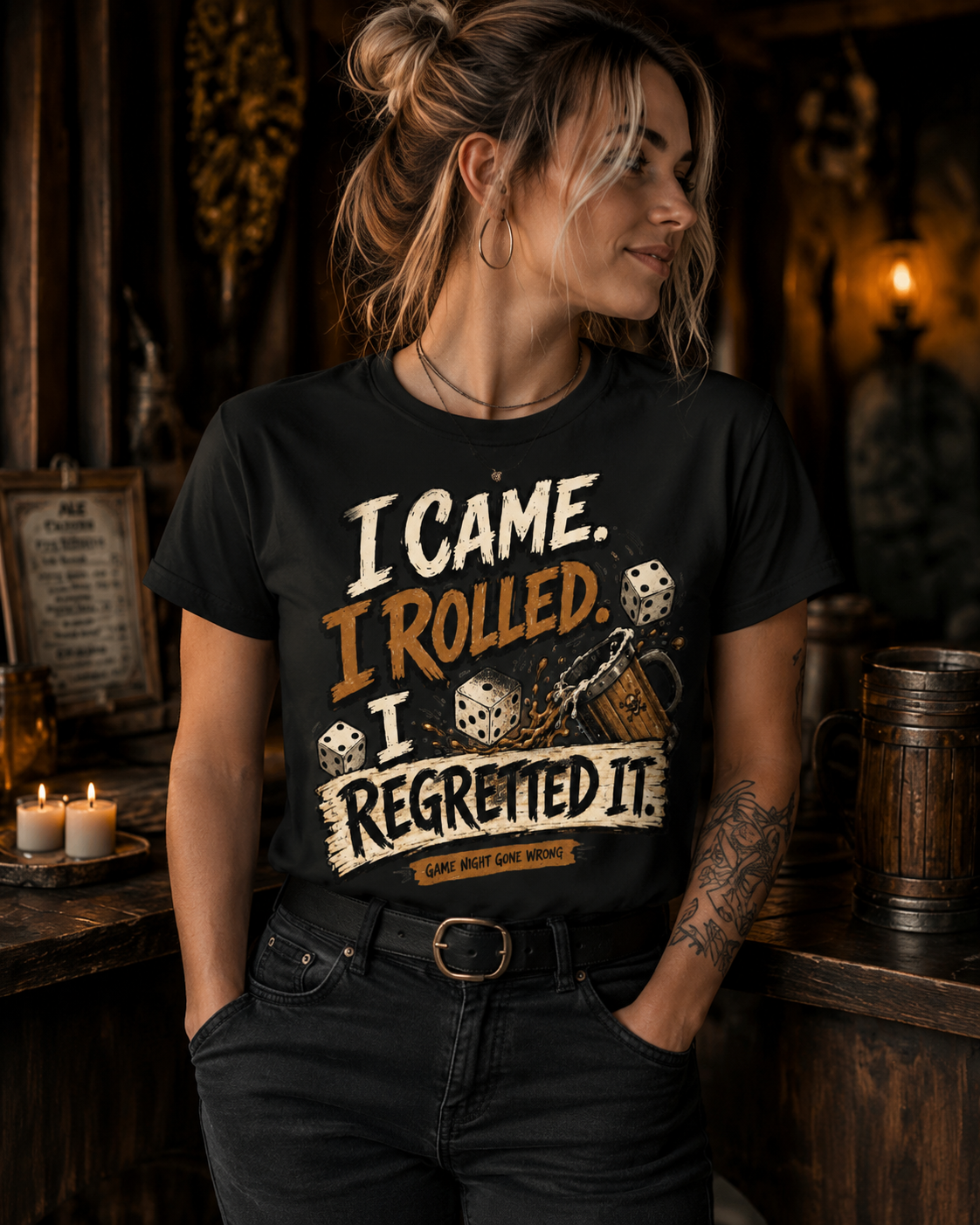 I Came I Rolled I Regretted It Shirt | Funny Game Night T-Shirt | Dice Lover Gift | Board Game Graphic Tee | Gamer Shirt