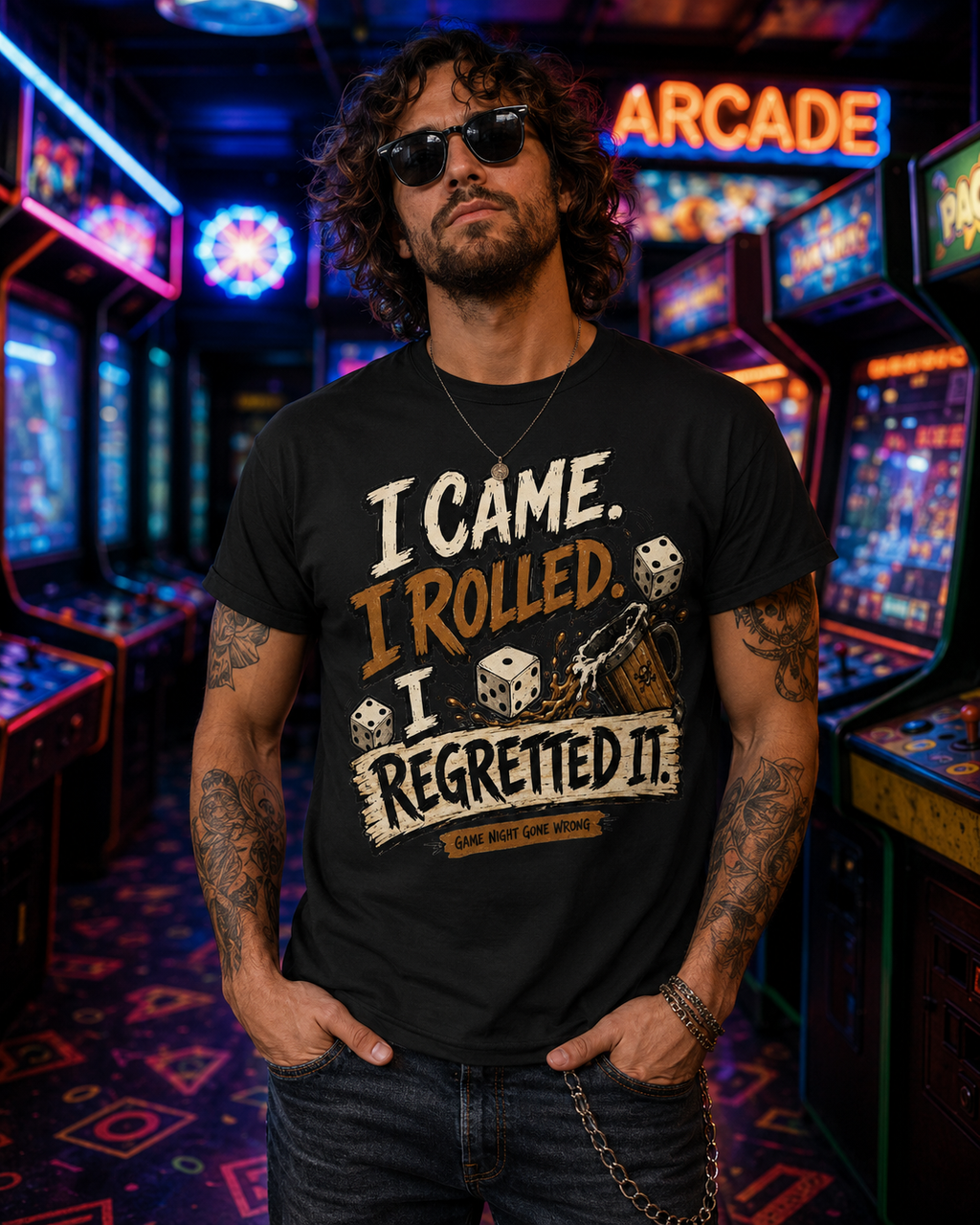 I Came I Rolled I Regretted It Shirt | Funny Game Night T-Shirt | Dice Lover Gift | Board Game Graphic Tee | Gamer Shirt