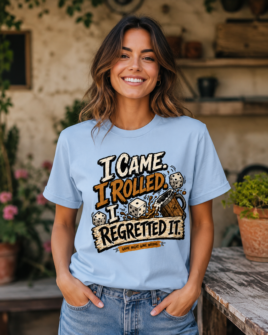 I Came I Rolled I Regretted It Shirt | Funny Game Night T-Shirt | Dice Lover Gift | Board Game Graphic Tee | Gamer Shirt