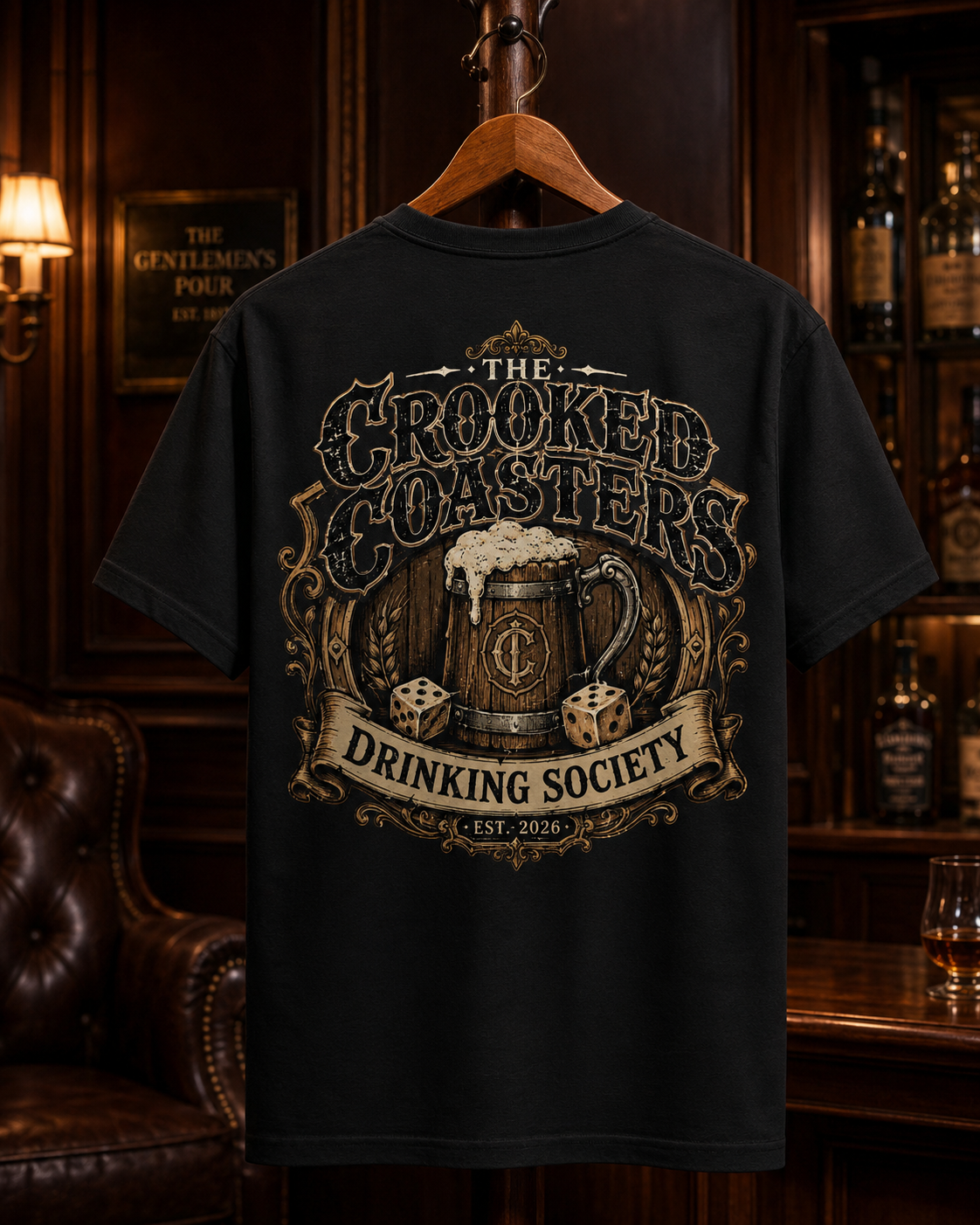 The Crooked Coasters Drinking Society T-Shirt | Vintage Brewery Shirt | Funny Beer Lover Gift | Tavern Graphic Tee