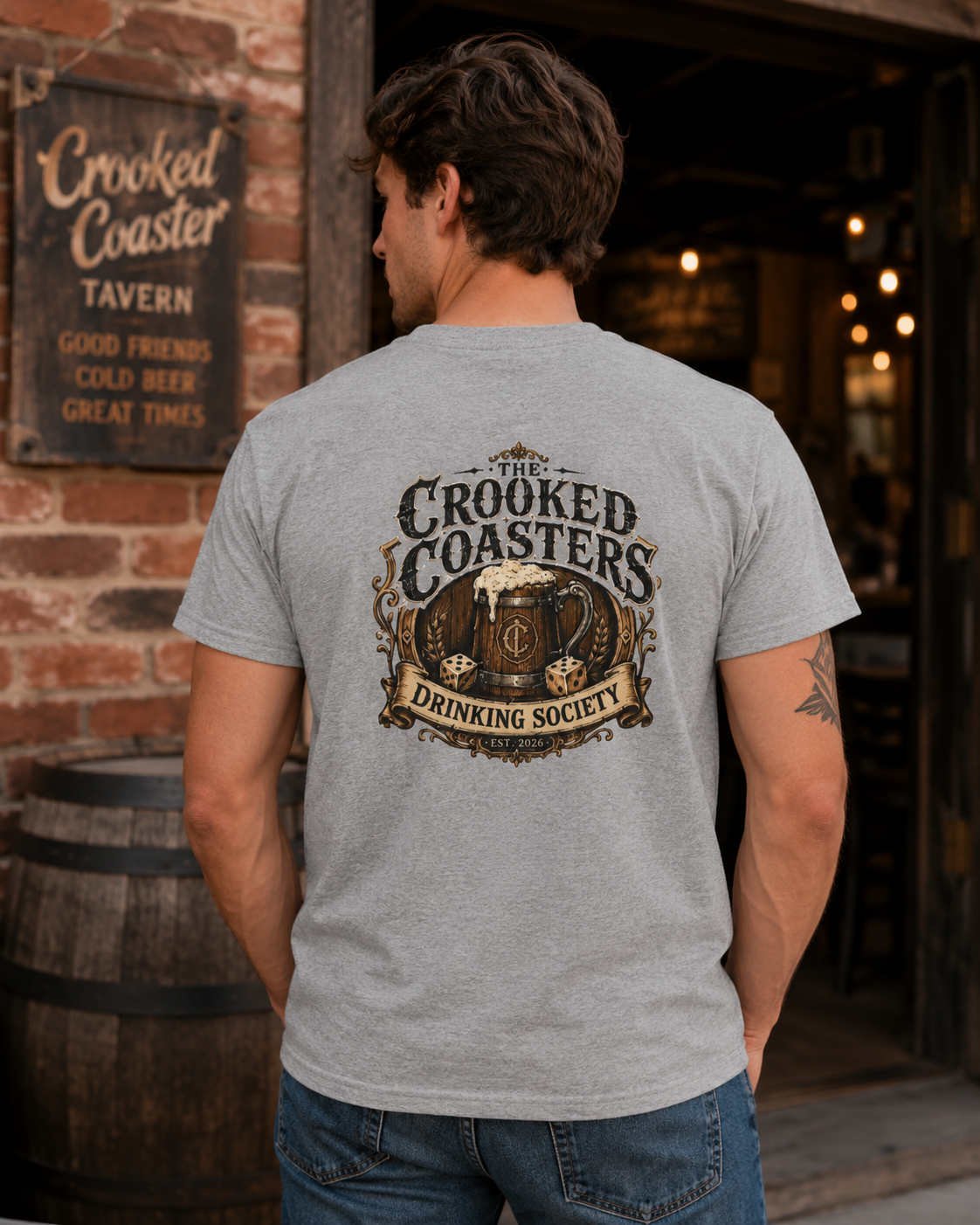 The Crooked Coasters Drinking Society T-Shirt | Vintage Brewery Shirt | Funny Beer Lover Gift | Tavern Graphic Tee