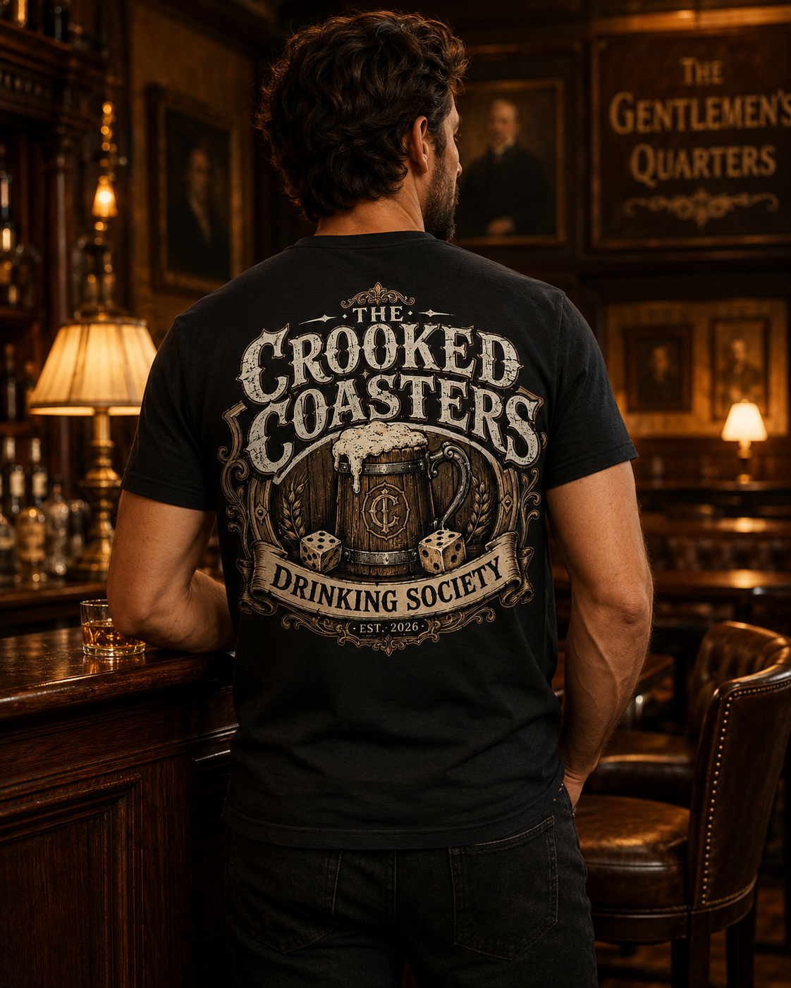 The Crooked Coasters Drinking Society T-Shirt | Vintage Brewery Shirt | Funny Beer Lover Gift | Tavern Graphic Tee