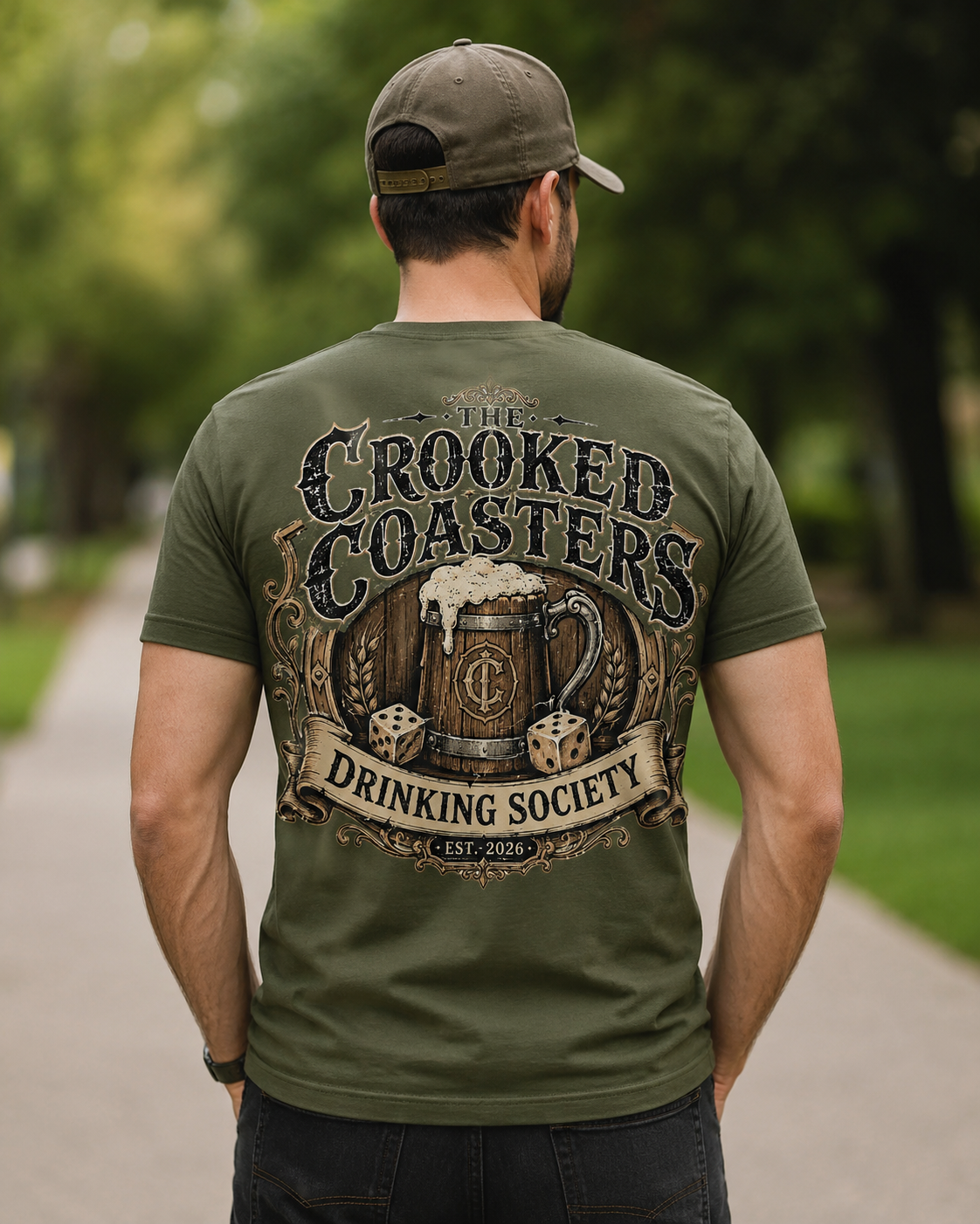 The Crooked Coasters Drinking Society T-Shirt | Vintage Brewery Shirt | Funny Beer Lover Gift | Tavern Graphic Tee