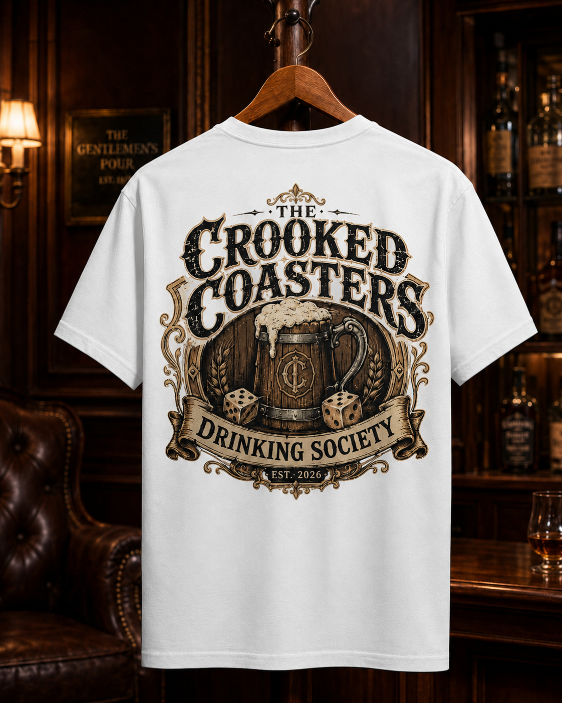 The Crooked Coasters Drinking Society T-Shirt | Vintage Brewery Shirt | Funny Beer Lover Gift | Tavern Graphic Tee
