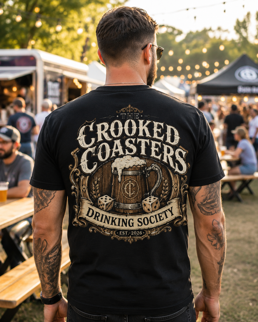 The Crooked Coasters Drinking Society T-Shirt | Vintage Brewery Shirt | Funny Beer Lover Gift | Tavern Graphic Tee