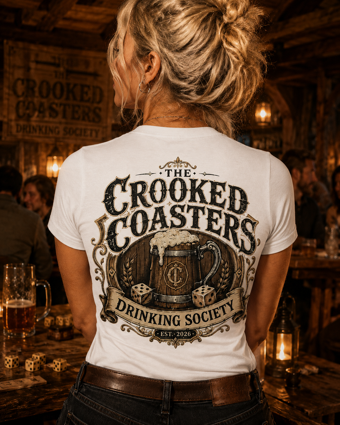 The Crooked Coasters Drinking Society T-Shirt | Vintage Brewery Shirt | Funny Beer Lover Gift | Tavern Graphic Tee