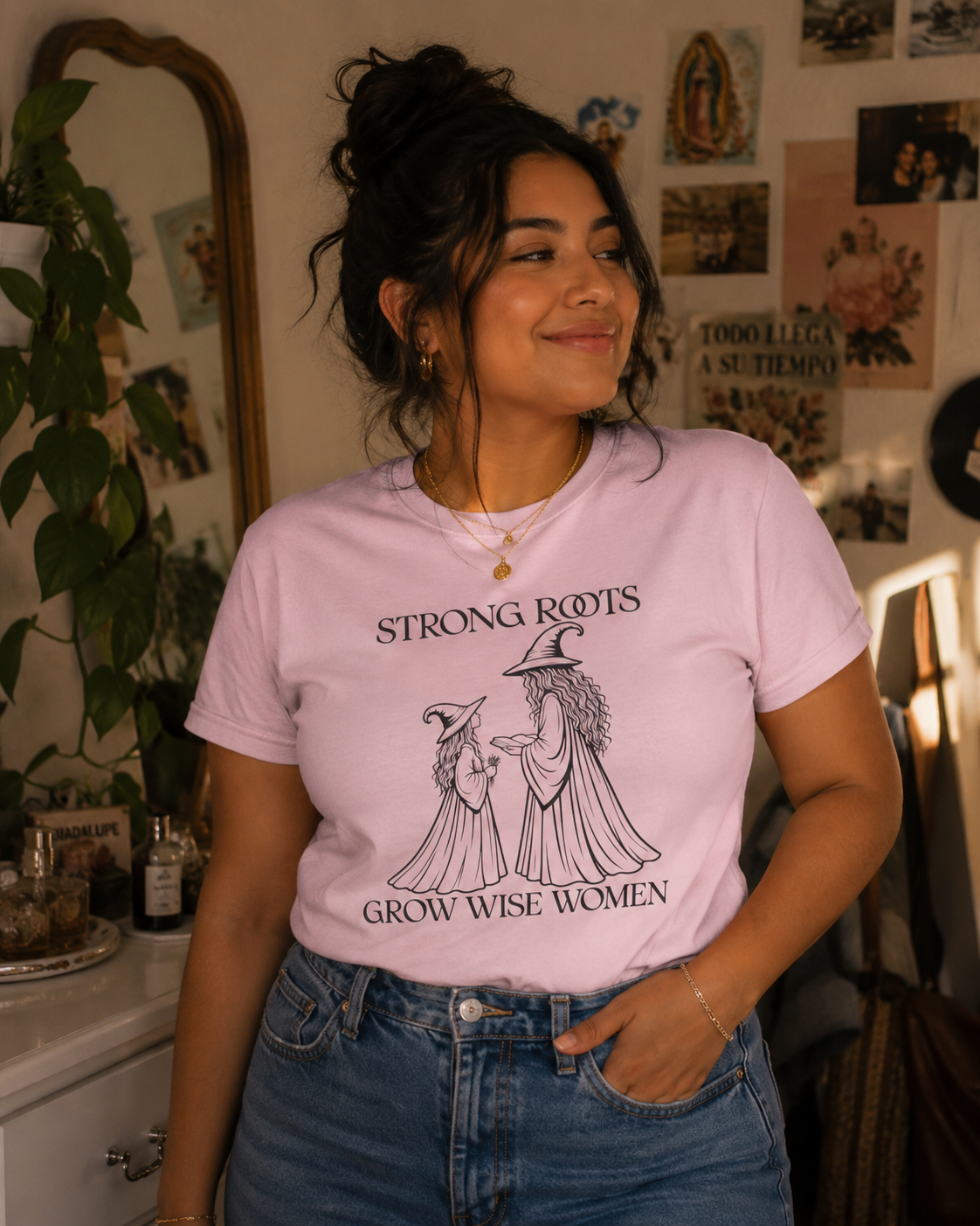 Strong Roots Grow Wise Women T-Shirt | Witchy Mother Daughter Graphic Tee