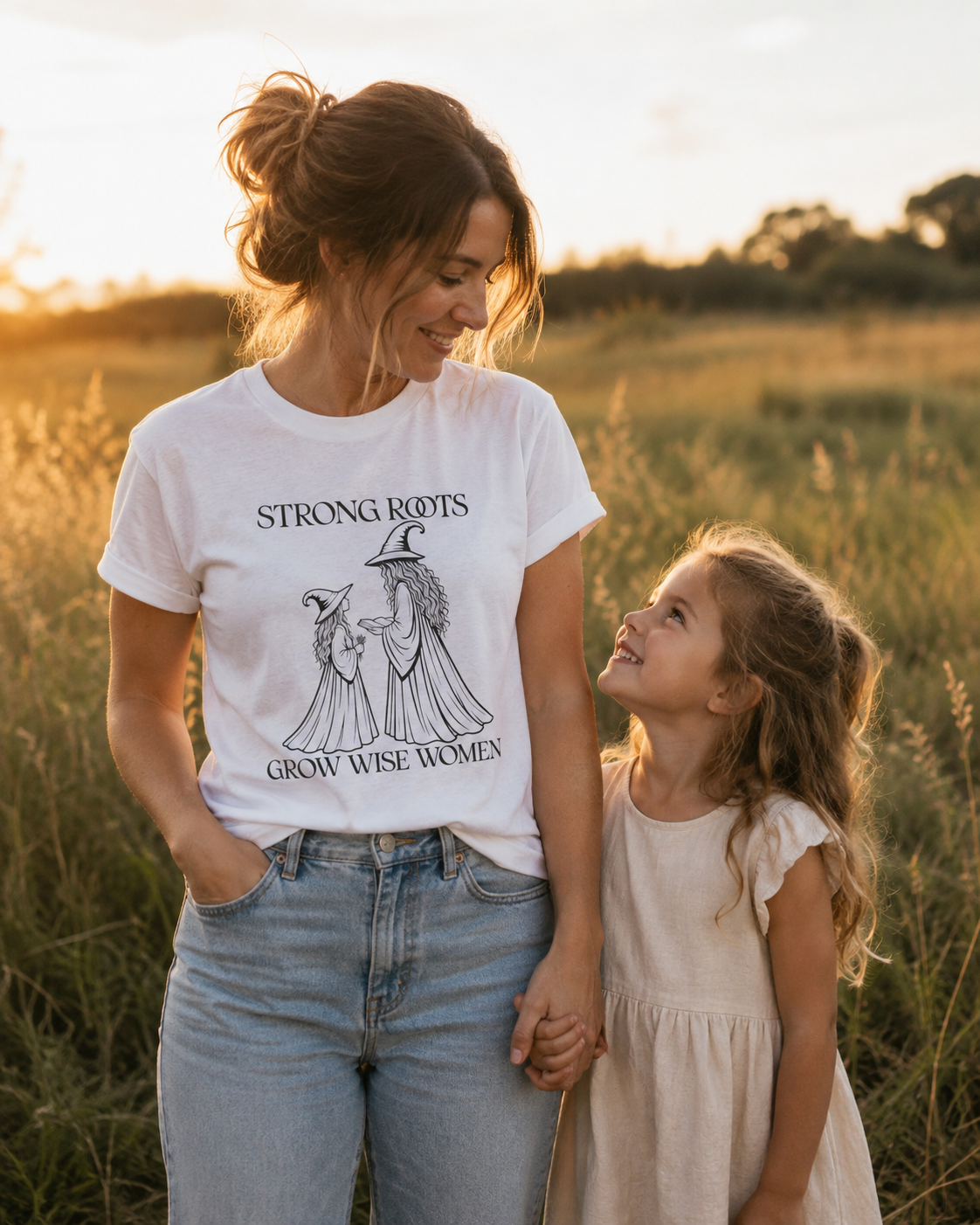 Strong Roots Grow Wise Women T-Shirt | Witchy Mother Daughter Graphic Tee