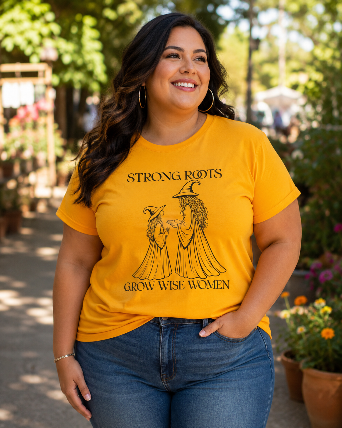 Strong Roots Grow Wise Women T-Shirt | Witchy Mother Daughter Graphic Tee