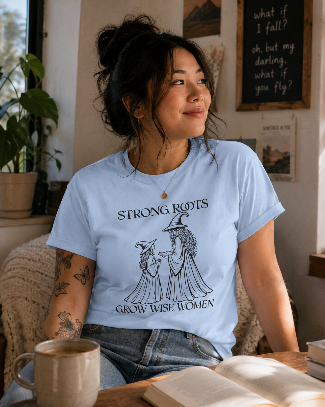 Strong Roots Grow Wise Women T-Shirt | Witchy Mother Daughter Graphic Tee