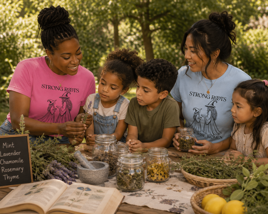 Strong Roots Grow Wise Women T-Shirt | Witchy Mother Daughter Graphic Tee