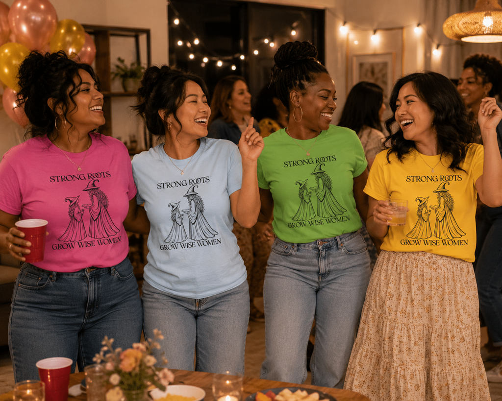 Strong Roots Grow Wise Women T-Shirt | Witchy Mother Daughter Graphic Tee