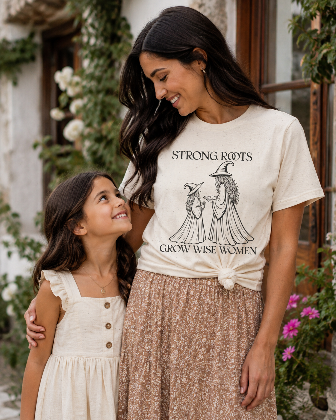 Strong Roots Grow Wise Women T-Shirt | Witchy Mother Daughter Graphic Tee