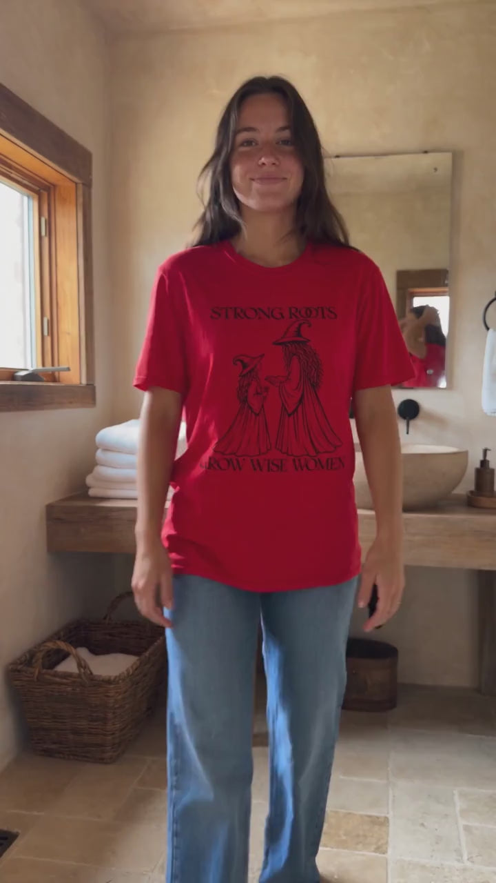 Strong Roots Grow Wise Women T-Shirt | Witchy Mother Daughter Graphic Tee